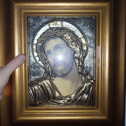 The Bridegroom Silver 925 and 24K Gold Icon, New, 43x34 cm