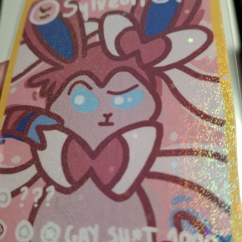 Custom Derpymon Sylveon card new with foil effect