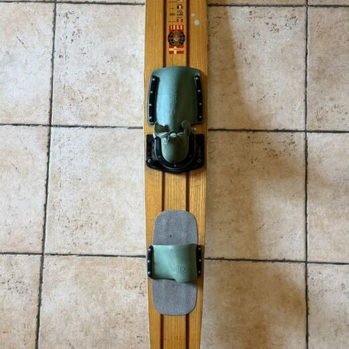 Reflex Mono 64 wooden water ski slalom board, 60s vintage