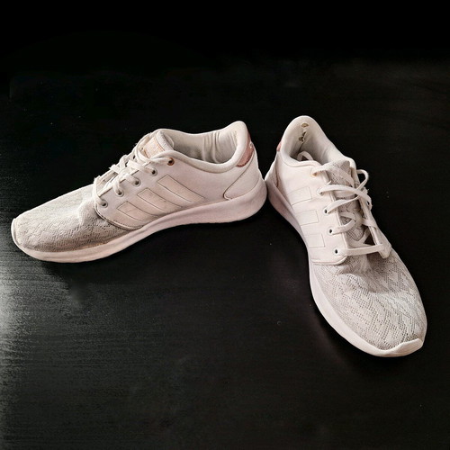 Adidas Neo Cloudfoam Racer athletic shoes used, size 41.5, white