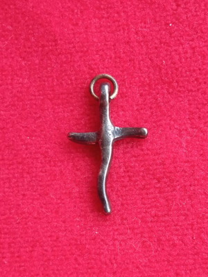 Small antique silver cross used
