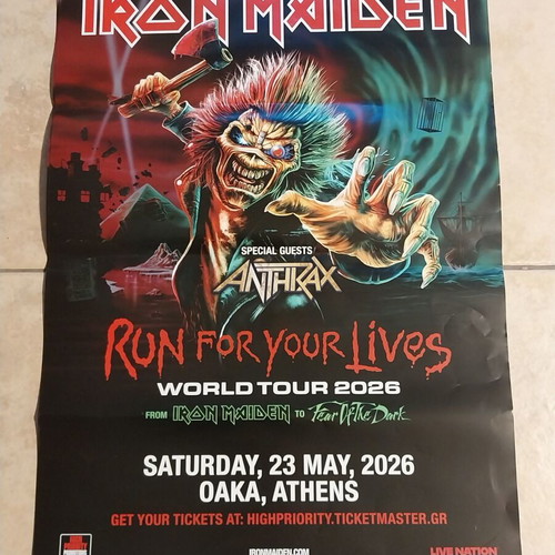 Iron Maiden Official Live Athens Poster 50×70 New