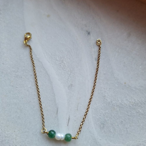 Necklace and bracelet set with gold chain color, new