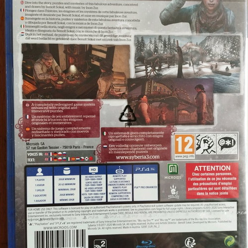 Syberia 3 PS4 Σφραγισμένο καινούργιο