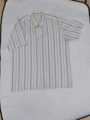Men's Striped Shirt XL like new, white, short sleeve