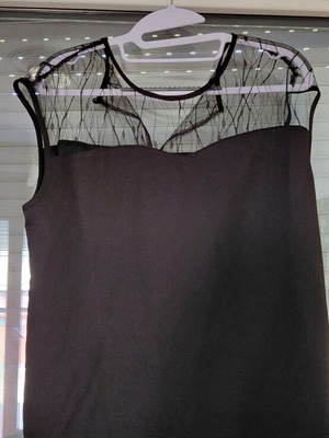 Black women's top with lace tulle