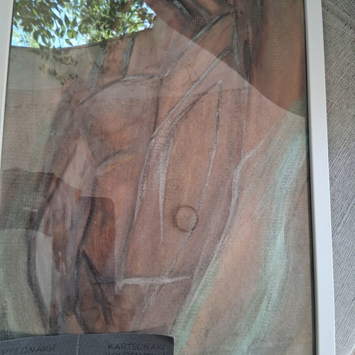 Painting "Gymino" framed, like new, 21×30cm