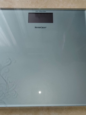 SilverCrest digital bathroom scale used, glass surface