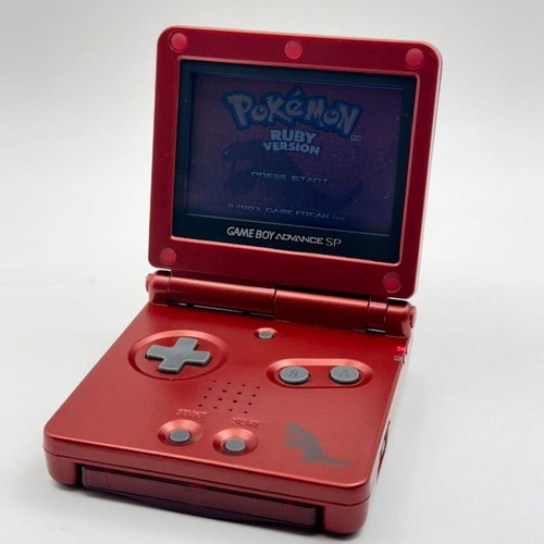 Nintendo Game Boy Advance SP Groudon Edition with Pokemon Ruby cartridge
