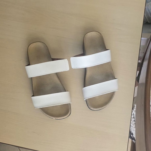 Sandalista leather sandals new, size 39-40, white beige