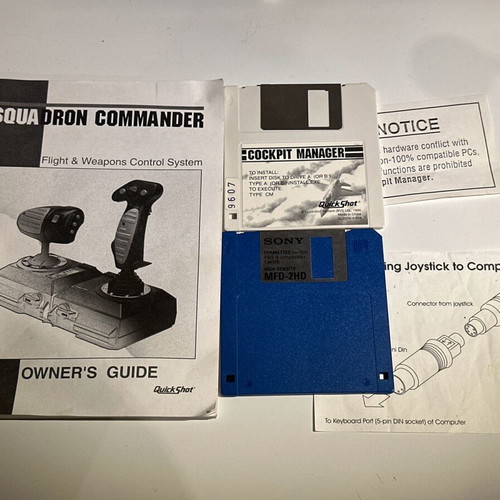 Squadron Commander Quickshot QS-202 vintage joystick like new for Windows 95