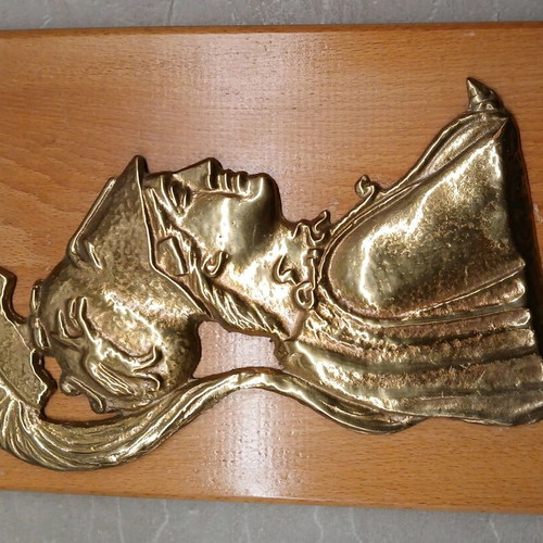 Bronze plaque with goddess Athena like new