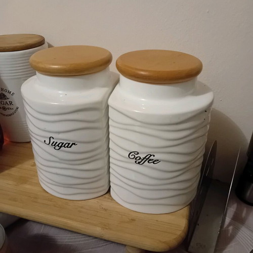 Containers for coffee and sugar like new