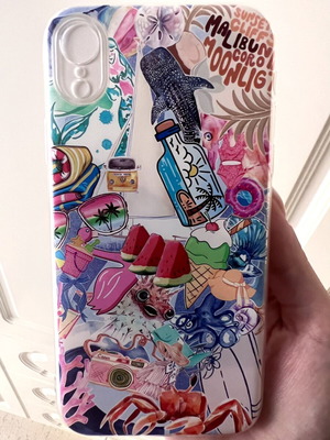 IPhone XR case like new with summer designs transparent