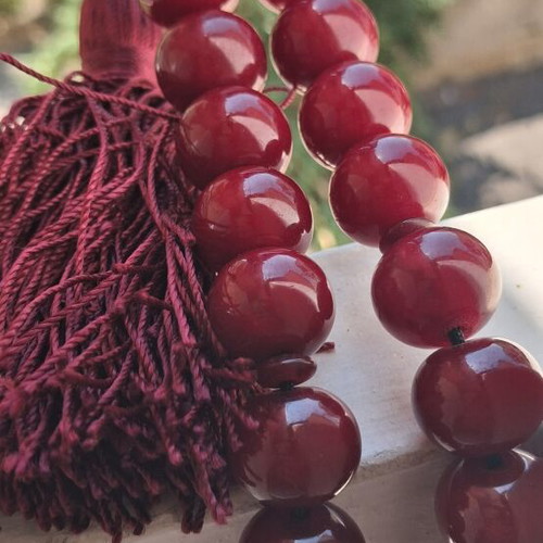 Bakelite burgundy mastic komboloi, 80g