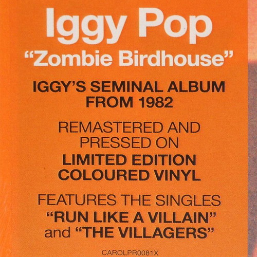 Iggy Pop Zombie Birdhouse Orange Vinyl LP new, limited edition 2019