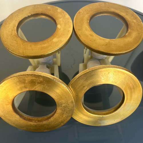 Bronze electric spotlights used, pack of 4, diameter 12.5 cm