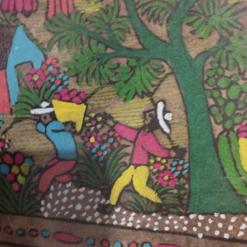 Mexican folk art Amate painting 43x33cm like new