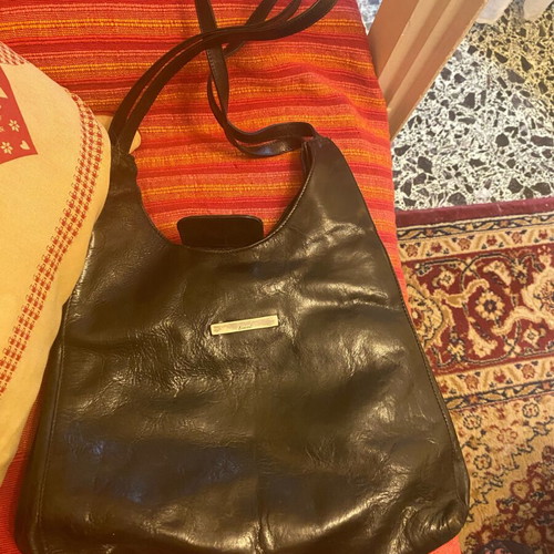 Vintage Elmani leather black handbag used