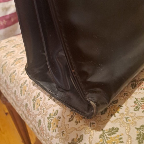 Vintage Aslanis Black Leather Briefcase Marcoderm used