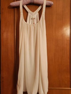 White dress used with embroidered beads, one size