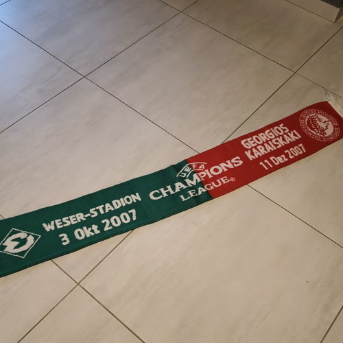 Olympiacos Werder Bremen Champions League scarf, UEFA official