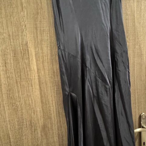 Draped dress 100% silk like new, size Medium, anthracite