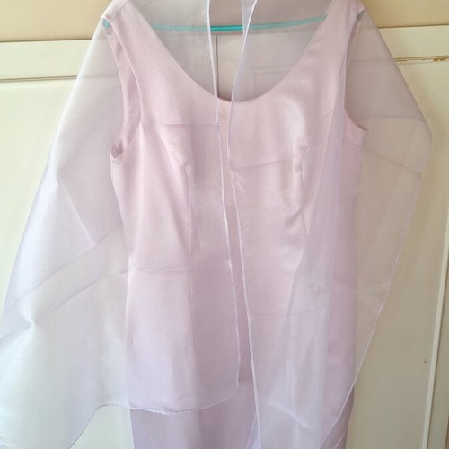 Satin dress pink lilac like new, size L