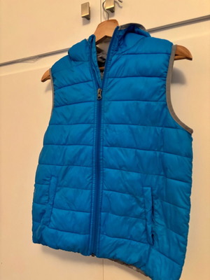 Training camp sleeveless jacket used, blue, size 158 cm