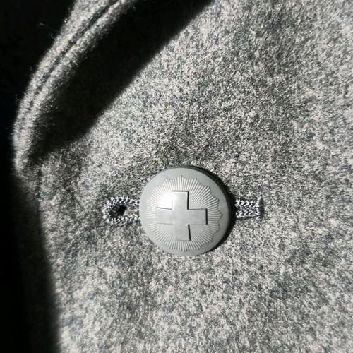 Swiss military coat with wool cap like new