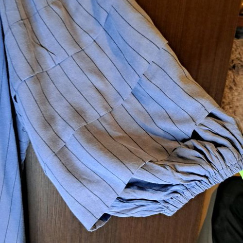 Mat Fashion dress gray-blue used, asymmetric with pleats