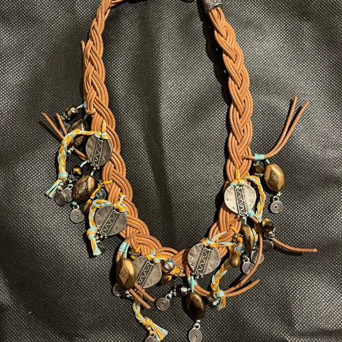 Handmade Boho Necklace multicolour like new with semi-precious stones