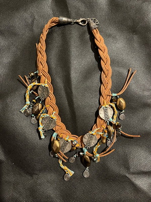 Handmade Boho Necklace multicolour like new with semi-precious stones
