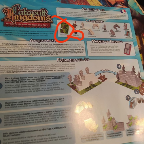 Catapult Kingdoms board game used, missing two platforms and seven balls