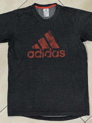 Adidas T-Shirt dark grey with red logo print size M like new