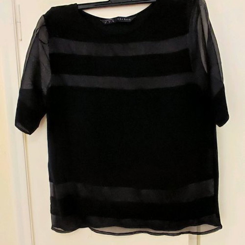 Zara blouses used, 2 black semi-transparent evening tops
