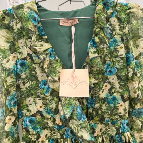 Diamond Creation Maxi Dress New Green Floral