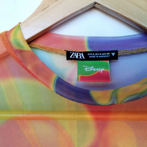 Zara x Disney Trippy Liquid Mesh Bodysuit Size S like new