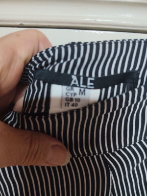 A.L.E. long asymmetrical skirt used, thin cotton fabric, black and white