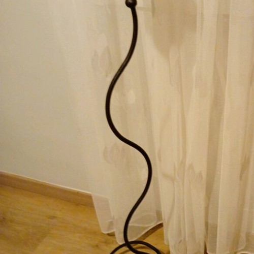Candlestick floor standing with blown glass, like new