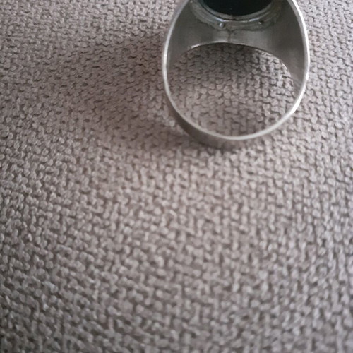 Silver ring with black stone like new