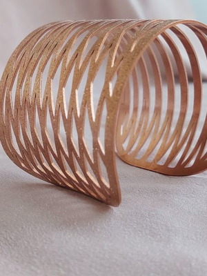 STEEL BRACELET GOLD PLATED WITH ROSE GOLD