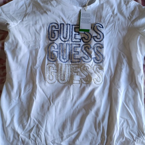 Guess women's blouse new, white and blue, size XXL