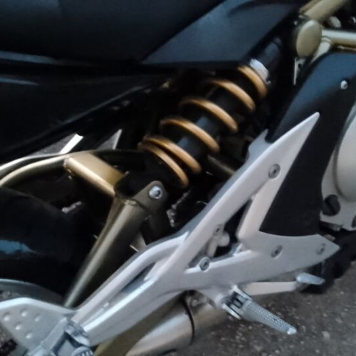 Kawasaki ER6 650cc motorcycle, 66000km, leather accessories