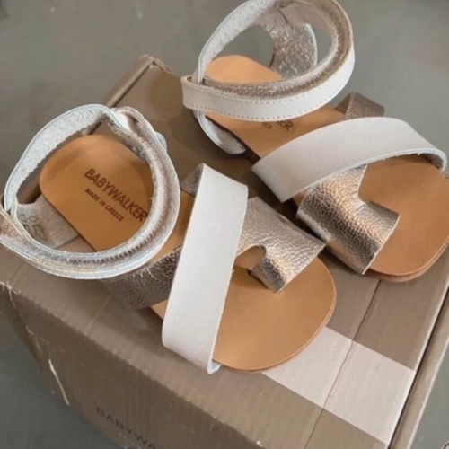 Babywalker baby sandals new white-silver with strap