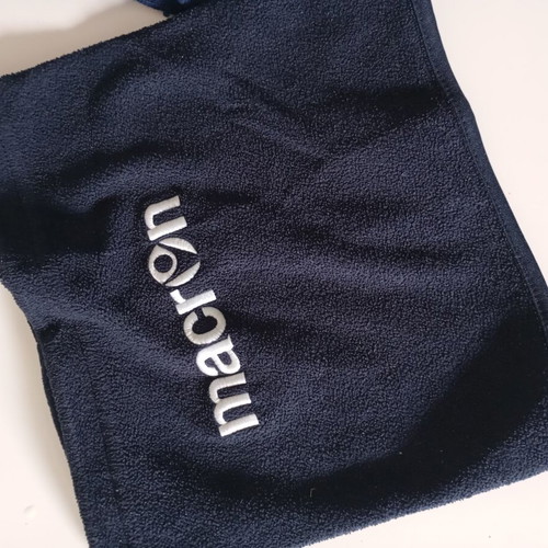 Macron Football Neck Warmer like new, dark blue with elastic