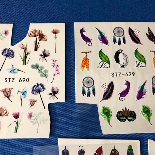 Water Nail Stickers set of 5 used, full nail