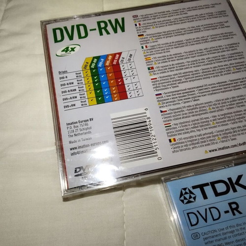 Imation DVD-RW 4.7 GB and TDK DVD-R pack, new, 3 discs