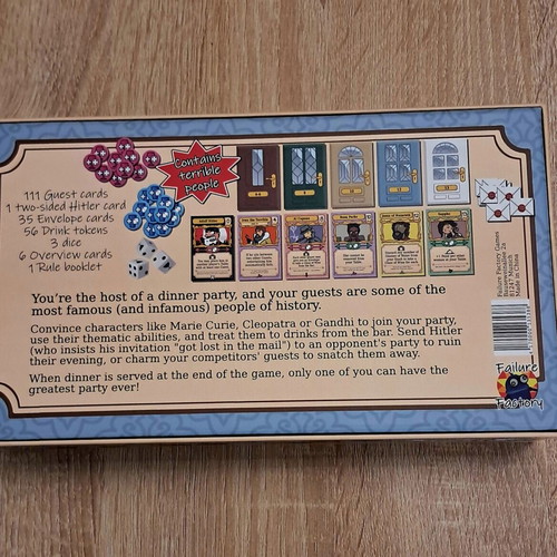 Dinner Party board game with expansion and promo card like new