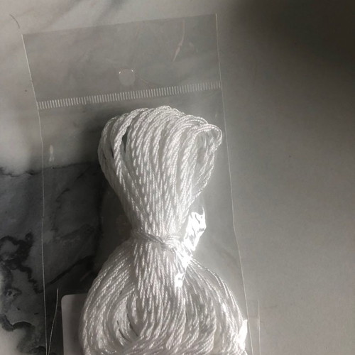 White cord 1.5 mm new, 5 meters